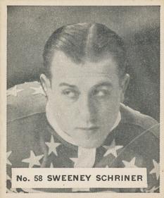 1937-38 World Wide Gum (V356) #58 Sweeney Schriner Front