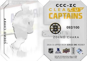 2014-15 Upper Deck - Clear Cut Captains #CCC-ZC Zdeno Chara Back