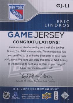2014-15 Upper Deck - Game Jerseys #GJ-LI Eric Lindros Back