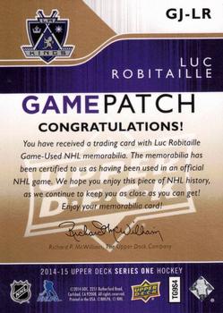 2014-15 Upper Deck - Game Patches #GJ-LR Luc Robitaille Back