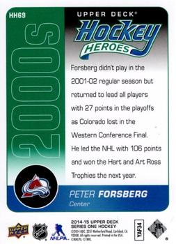 2014-15 Upper Deck - Hockey Heroes: 2000s #HH69 Peter Forsberg Back