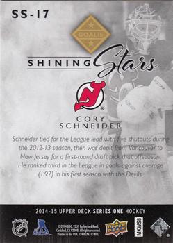2014-15 Upper Deck - Shining Stars #SS-17 Cory Schneider Back