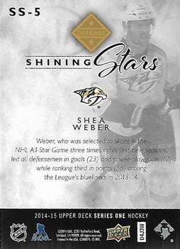 2014-15 Upper Deck - Shining Stars #SS-5 Shea Weber Back