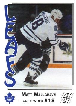 1993-94 St. John's Maple Leafs (AHL) #NNO Matt Mallgrave Front