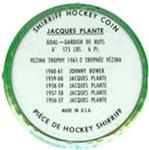 1962-63 Shirriff Coins #59 Jacques Plante Back