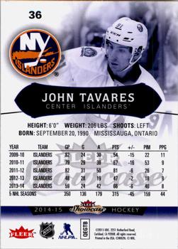 2014-15 Fleer Showcase #36 John Tavares Back