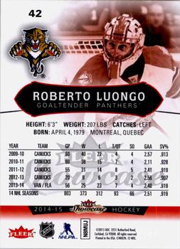 2014-15 Fleer Showcase #42 Roberto Luongo Back