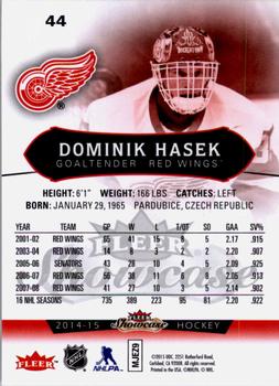 2014-15 Fleer Showcase #44 Dominik Hasek Back