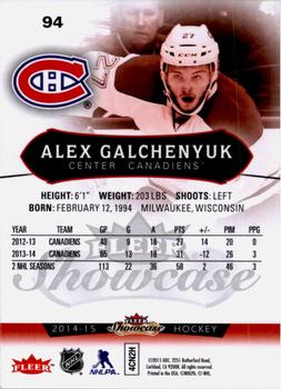 2014-15 Fleer Showcase #94 Alex Galchenyuk Back