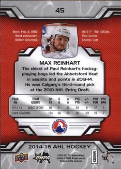 2014-15 Upper Deck AHL #45 Max Reinhart Back