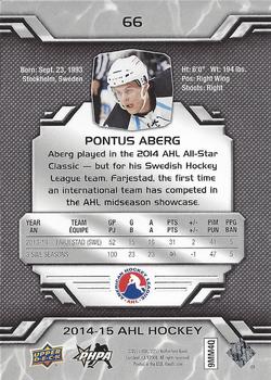 2014-15 Upper Deck AHL #66 Pontus Aberg Back