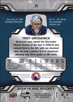 2014-15 Upper Deck AHL #71 Troy Grosenick Back