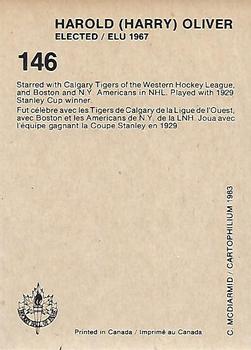 1985 Cartophilium Hockey Hall of Fame #146 Harry Oliver Back