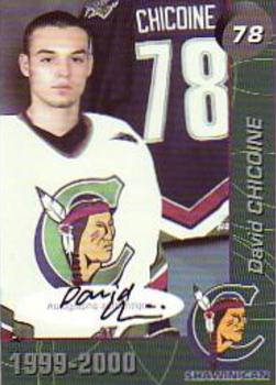 1999-00 Cartes, Timbres et Monnaies Sainte-Foy Shawinigan Cataractes (QMJHL) - Autographs #22 David Chicoine Front