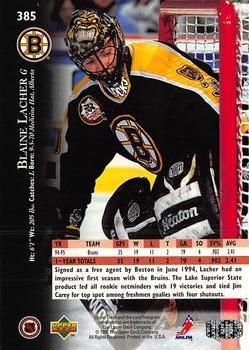 1995-96 Upper Deck - Electric Ice #385 Blaine Lacher Back