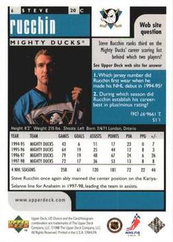 1998-99 UD Choice - Choice Reserve #6 Steve Rucchin Back