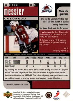 1998-99 UD Choice - Choice Reserve #53 Eric Messier Back