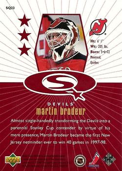 1998-99 UD Choice - StarQuest Red #SQ23 Martin Brodeur Back