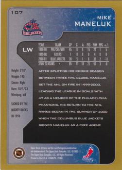 2001-02 Upper Deck Victory - Gold #107 Mike Maneluk Back
