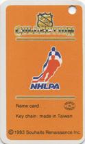 1983-84 Souhaits Renaissance NHL Collection Key Tags #NNO Gary Laskoski / NHLPA Logo Back