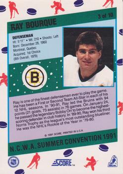 1991 Score National Candy Wholesalers of America (N.C.W.A.) Summer Convention #3 Ray Bourque Back