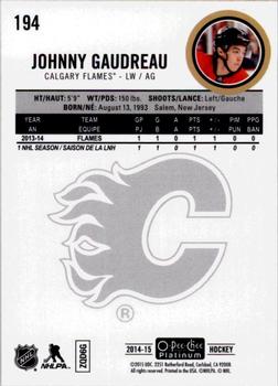 2014-15 O-Pee-Chee Platinum #194 Johnny Gaudreau Back