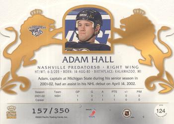 2002-03 Pacific Crown Royale - Red #124 Adam Hall Back