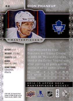 2014-15 Upper Deck Masterpieces #82 Dion Phaneuf Back