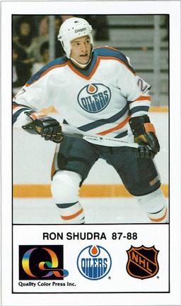 1988-89 Edmonton Oilers Action Magazine Tenth Anniversary Commemerative #11 Ron Shudra Front