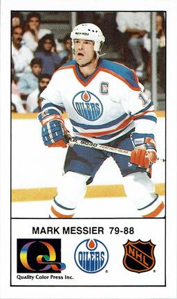 1988-89 Edmonton Oilers Action Magazine Tenth Anniversary Commemerative #89 Mark Messier Front