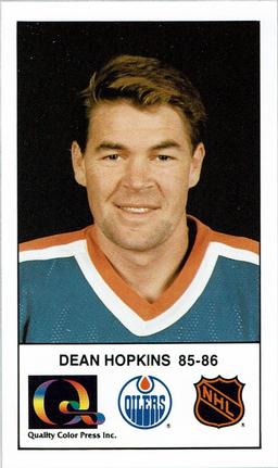1988-89 Edmonton Oilers Action Magazine Tenth Anniversary Commemerative #135 Dean Hopkins Front