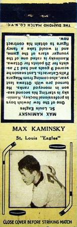 1934-35 Diamond Matchbooks (Tan 1) #NNO Max Kaminsky Front