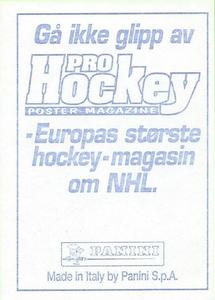 1995 Panini World Hockey Championship Stickers (Finnish/Swedish) #115 Richard Aimonetto Back