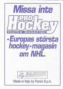 1995 Panini World Hockey Championship Stickers (Finnish/Swedish) #174 Saku Koivu Back