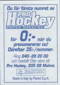 1995 Panini World Hockey Championship Stickers (Finnish/Swedish) #297 Jaromir Jagr Back
