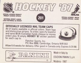 1987-88 Panini Hockey Stickers #201 Hakan Loob Back
