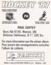 1987-88 Panini Hockey Stickers #256 Paul Coffey Back