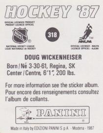 1987-88 Panini Hockey Stickers #318 Doug Wickenheiser Back