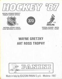 1987-88 Panini Hockey Stickers #373 Wayne Gretzky Back