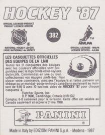 1987-88 Panini Hockey Stickers #382 James Norris Memorial Trophy Back