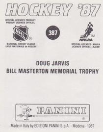 1987-88 Panini Hockey Stickers #387 Doug Jarvis Back