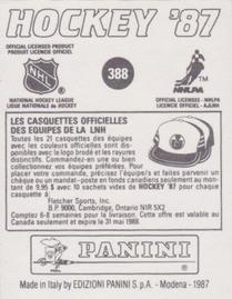 1987-88 Panini Hockey Stickers #388 Bill Masterton Memorial Trophy Back