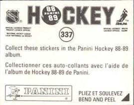 1988-89 Panini Hockey Stickers #337 Randy Cunneyworth Back