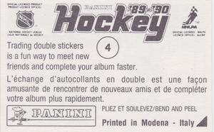 1989-90 Panini Hockey Stickers #4 Calgary / Vancouver Action Back