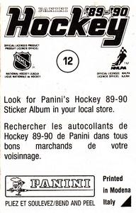 1989-90 Panini Hockey Stickers #12 Montreal / Philadelphia Action Back