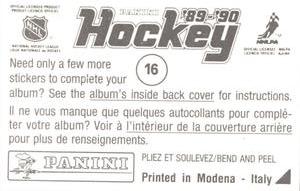 1989-90 Panini Hockey Stickers #16 Calgary / Montreal Action Back