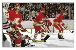1989-90 Panini Hockey Stickers #31 Calgary / Chicago Action Front
