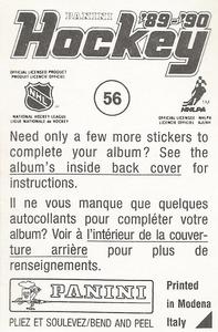 1989-90 Panini Hockey Stickers #56 Detroit Red Wings Logo Back