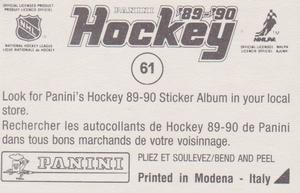 1989-90 Panini Hockey Stickers #61 Detroit / Islanders Action Back