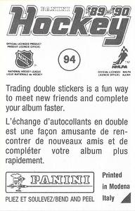 1989-90 Panini Hockey Stickers #94 Mike Krushelnyski Back